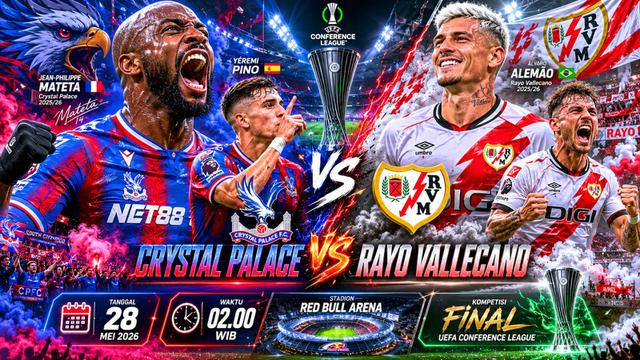 Saksikan Live Streaming Final Conference League, Crystal Palace Vs Rayo Vallecano